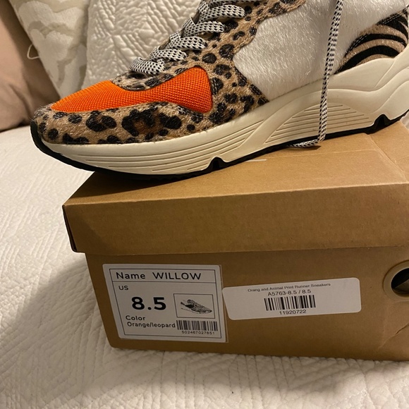 Orange and Leopard Willow Style Sneakers - Picture 5 of 5